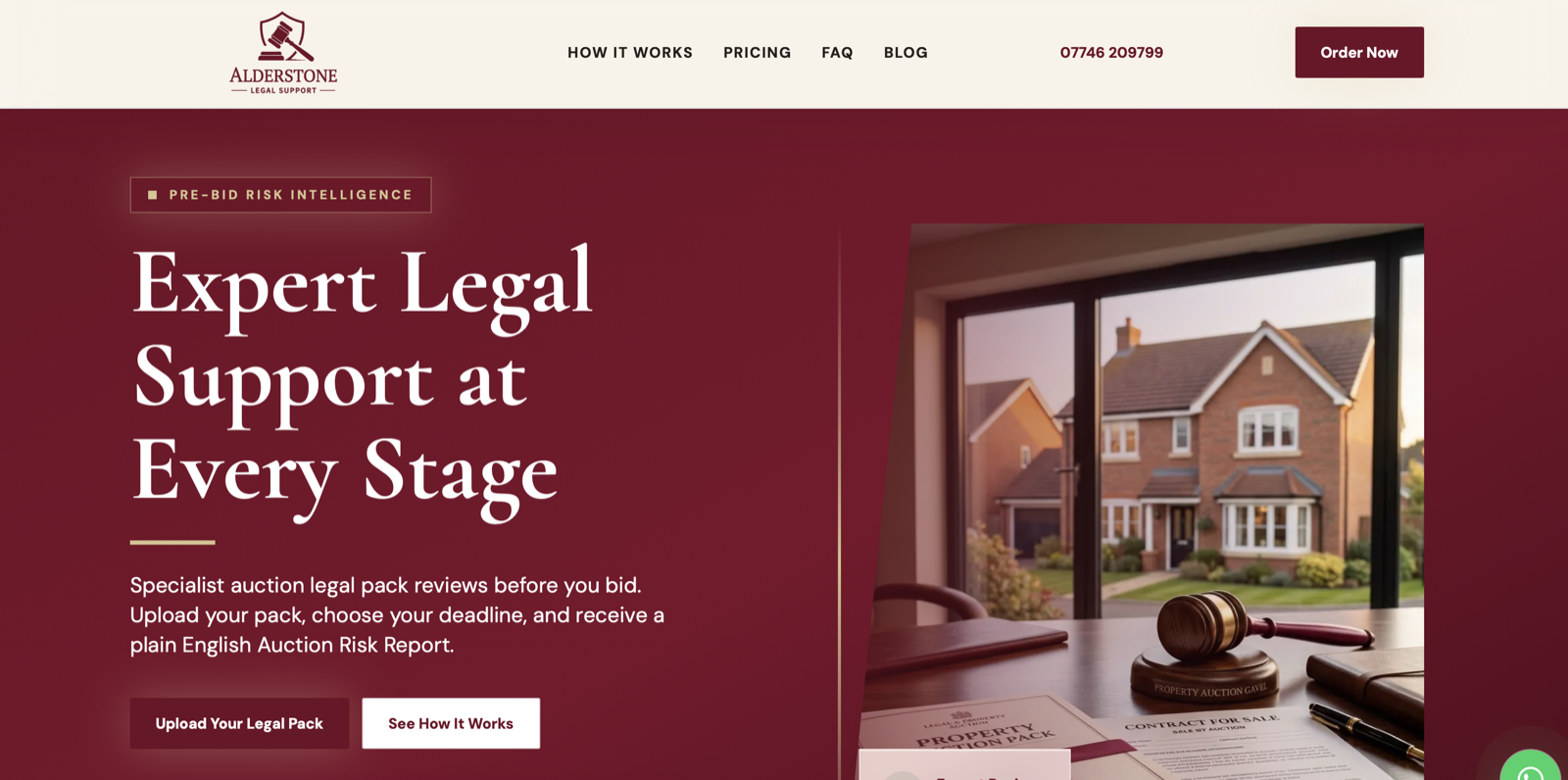 Alderstone Legal Support website homepage
